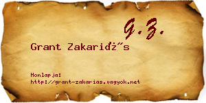 Grant Zakariás névjegykártya